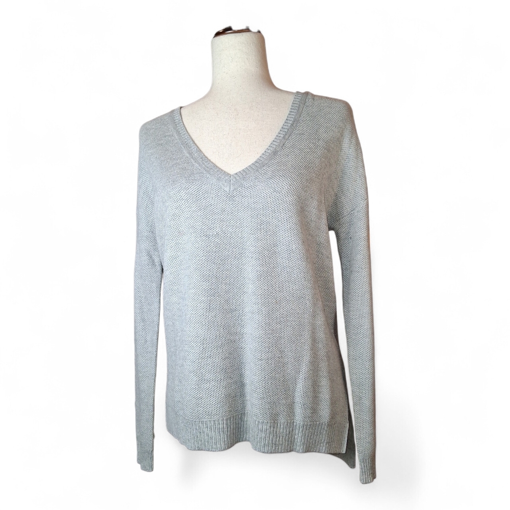 Joie Women's Soft Gray Cashmere Blend V Neck Pullover Sweater XS